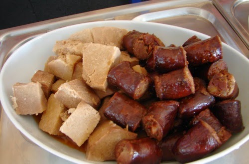 INHAME DOS AÇORES FRITO COM LINGUIÇA DA ILHA DO PICO