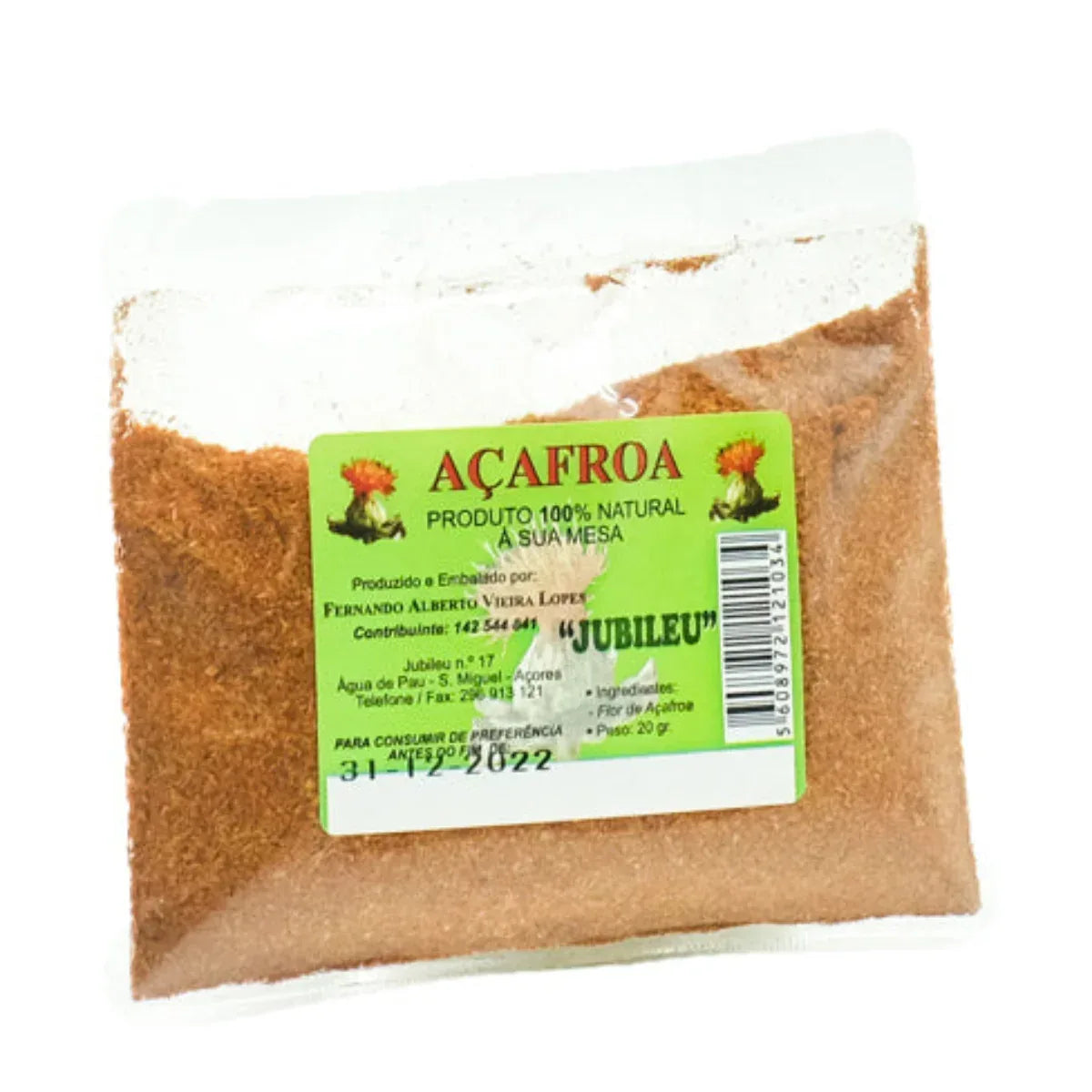 Açafroa dos Açores Jubileu 20g especiaria produzida nos Açores