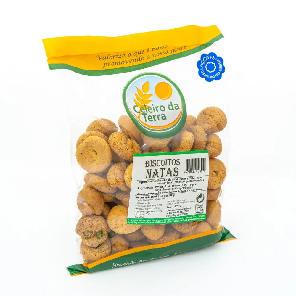 Biscoitos de Natas 250g Celeiro da Terra - Açores - Mercearia dos Açores