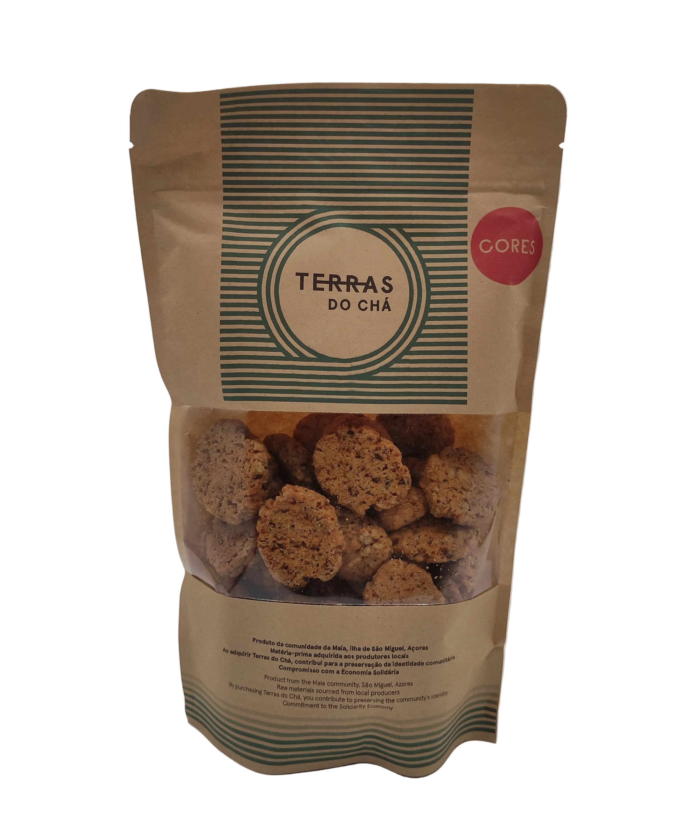 Biscoitos tradicionais de aguardente com chá verde Gorreana 250g Terras do Chá produzidos nos Açores