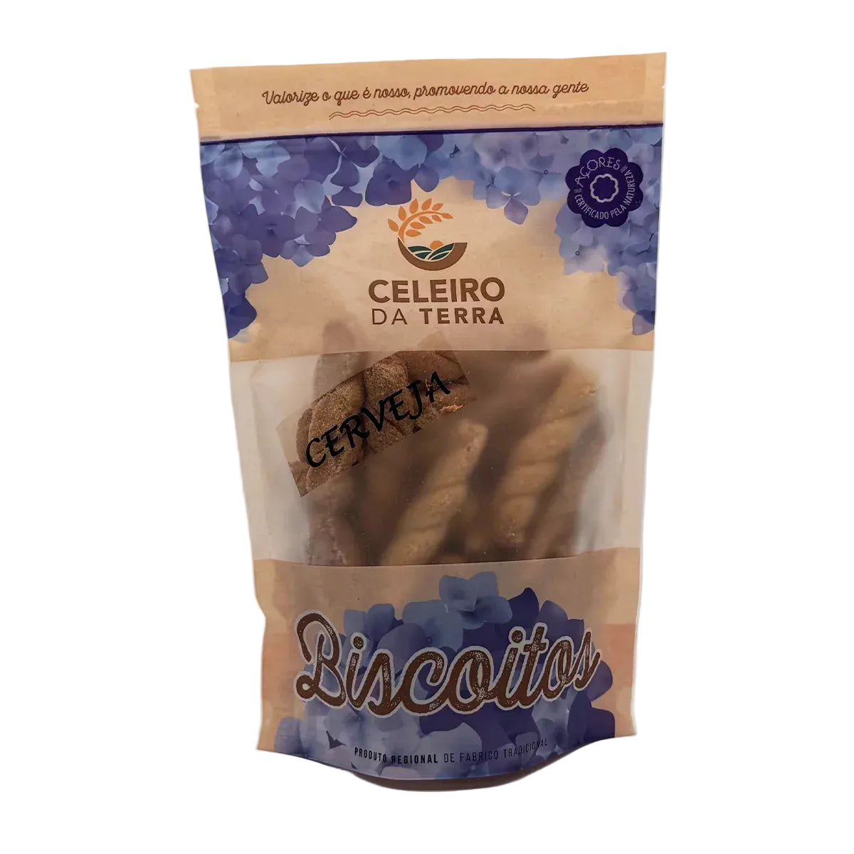 Biscoitos de cerveja 250g Celeiro da Terra produzidos nos Açores