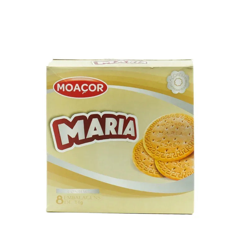 Bolacha Maria em saquetas 8x34g Moaçor produzida nos Açores