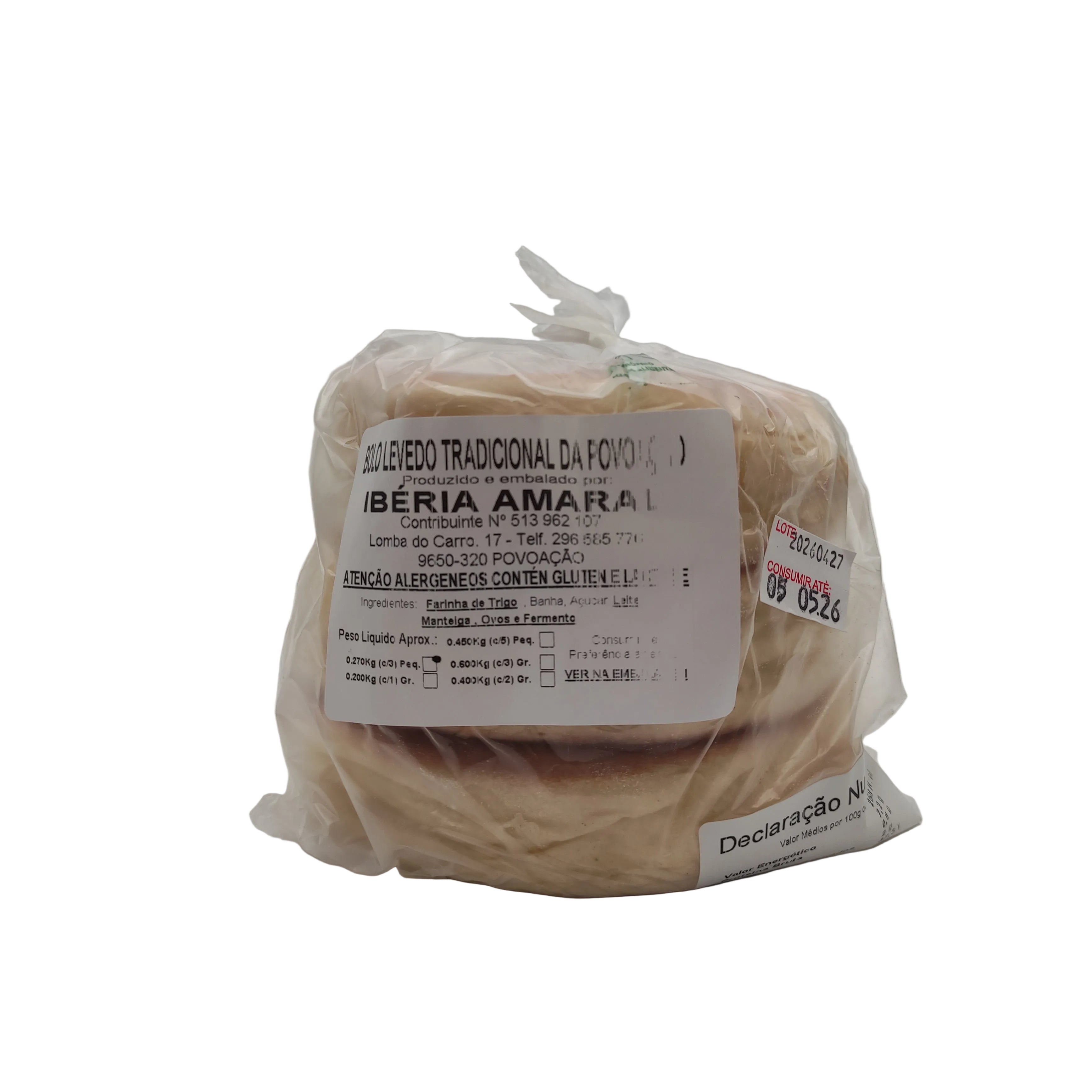 Bolos lêvedos Ibéria Amaral 270g produzidos em São Miguel Açores
