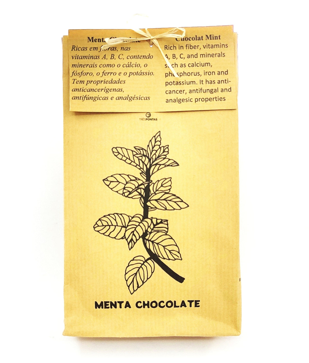 Chá menta chocolate Três Pontas produzido nos Açores