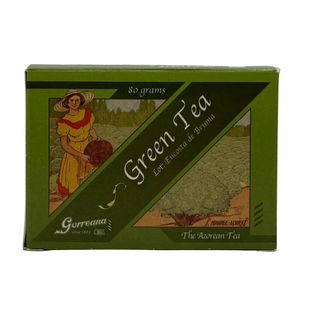 Chá verde Encostas de Bruma em folha 80g Gorreana produzido em São Miguel Açores