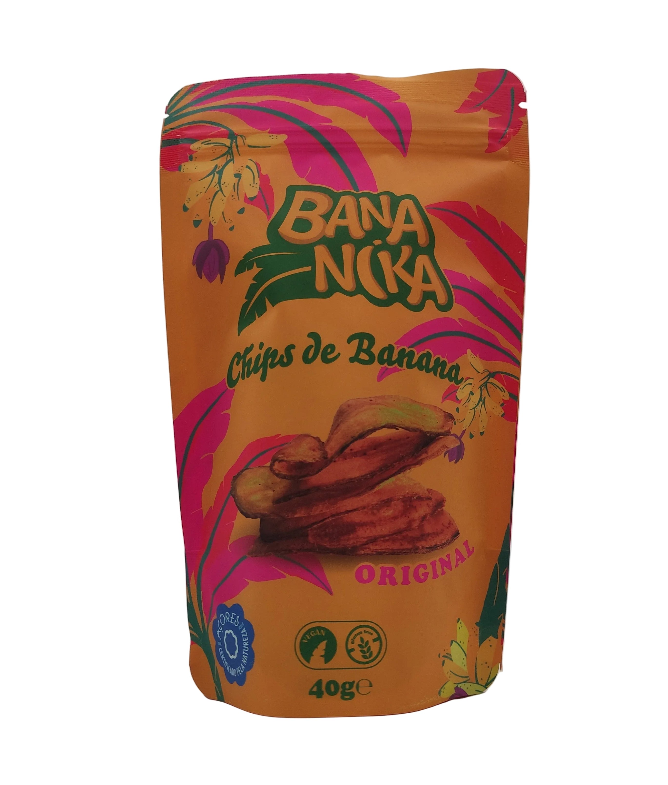 Chips de banana 40g Bananika produzidos na Ilha Terceira Açores