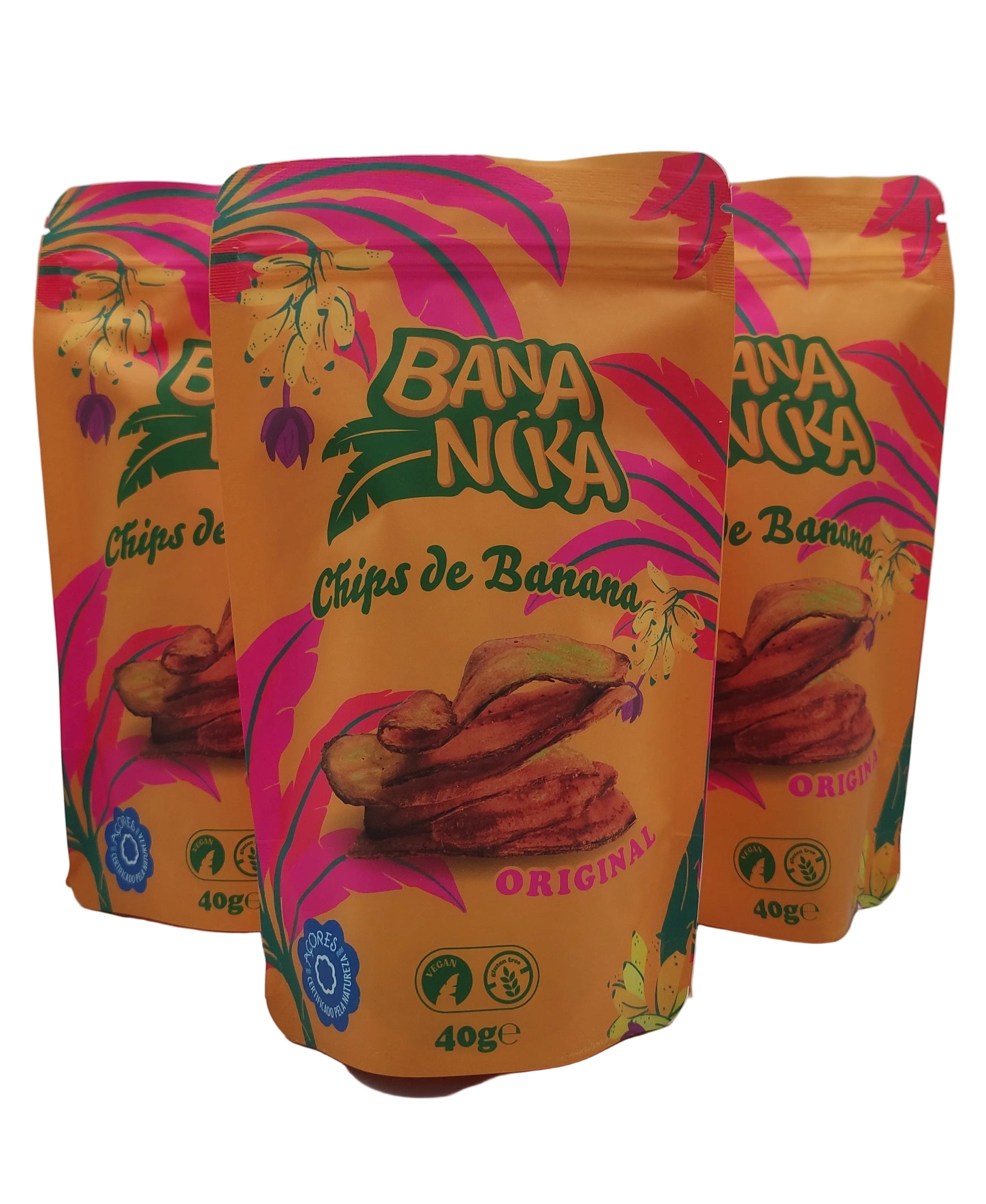 Chips de banana 40g Bananika produzidos na Ilha Terceira Açores