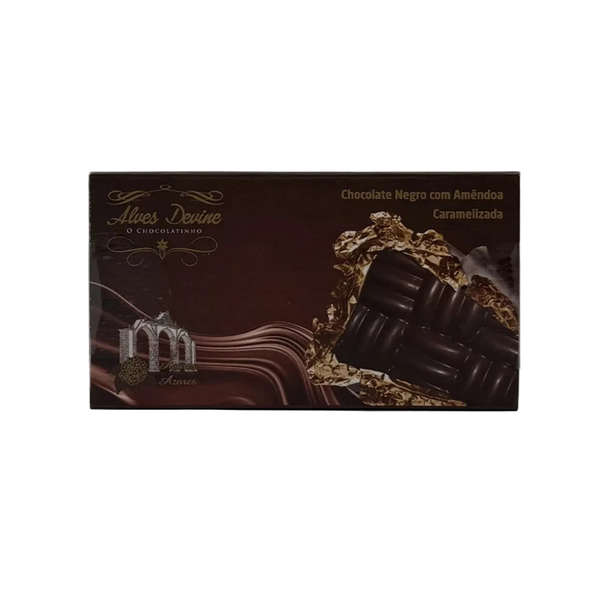 Chocolate negro com amêndoa de açúcar produzido nos Açores