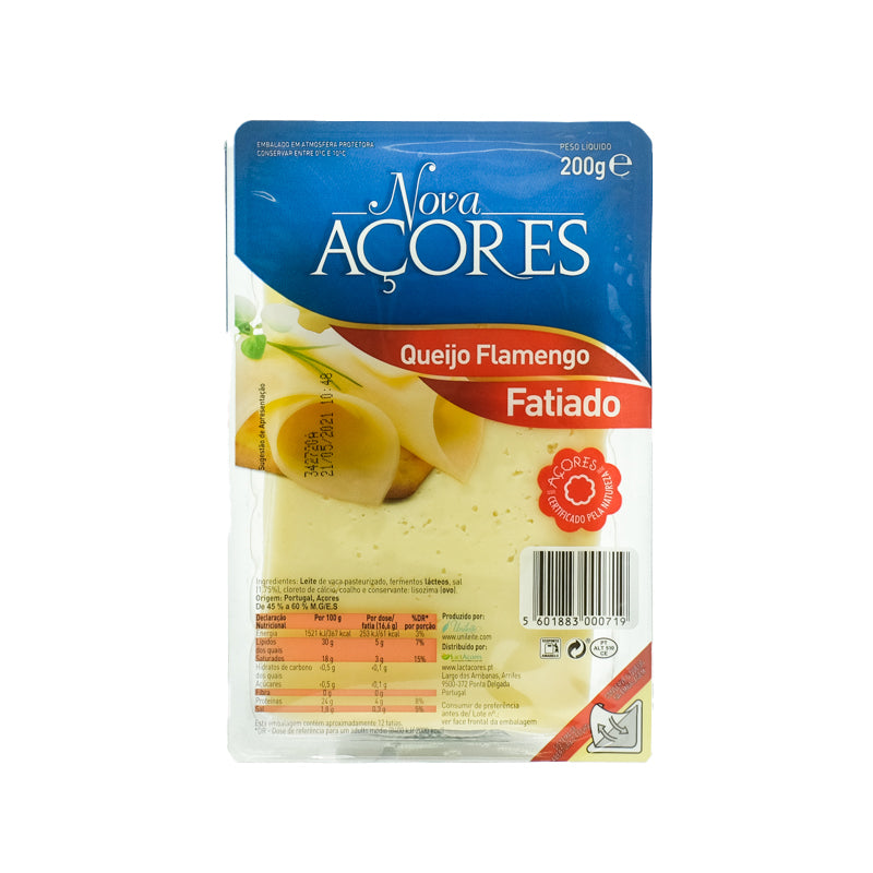 Queijo Flamengo Fatiado 200g - Nova Açores
