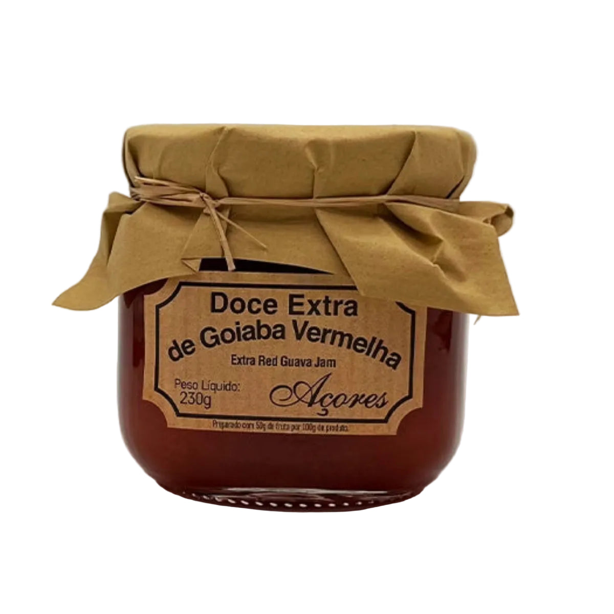 Doce extra de goiaba vermelha 230g produzido em São Miguel Açores