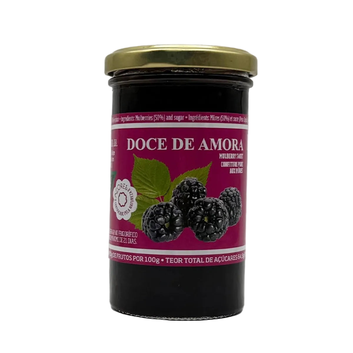 Doce de amora 260g Corretora compota tradicional dos Açores