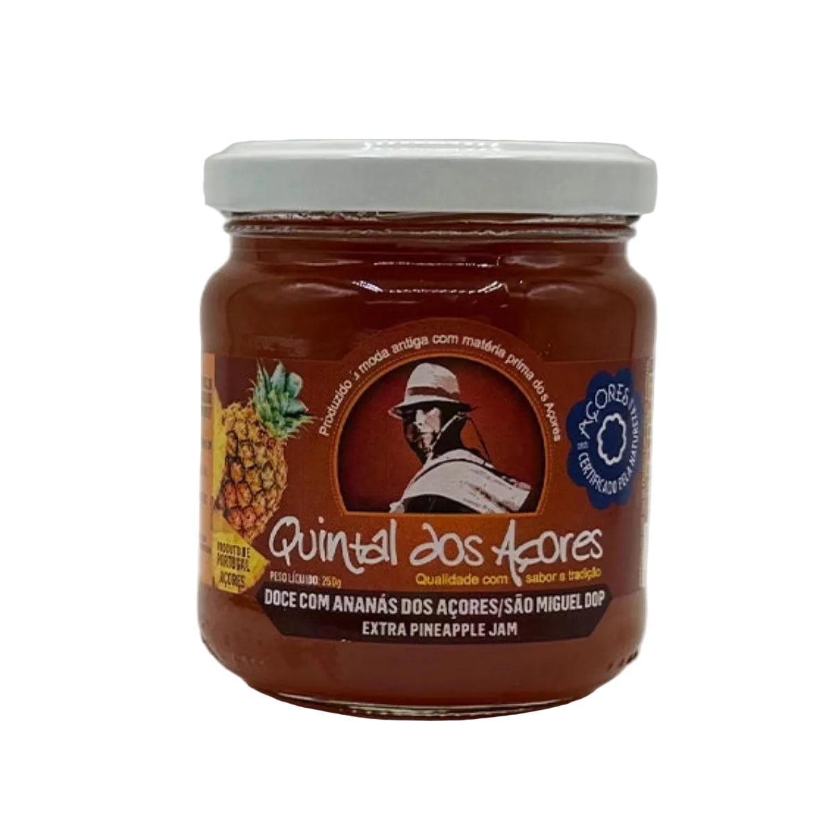 Doce de ananás 250g Quintal dos Açores compota artesanal dos Açores