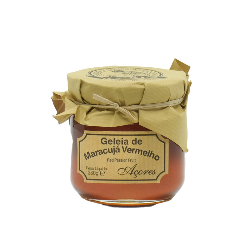 Geleia de maracujá vermelho produzida em São Miguel Açores
