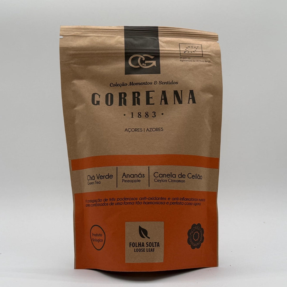 Chá Verde Com Ananás e Canela Ceilão 40g - 2g X 20 Saquetas Gorreana 20 saquetas - Açores