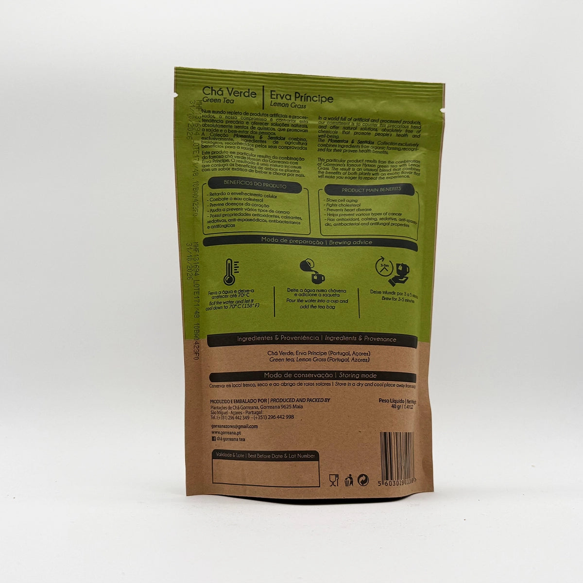 Chá Verde com Erva Príncipe - Gorreana em Saquetas - Açores