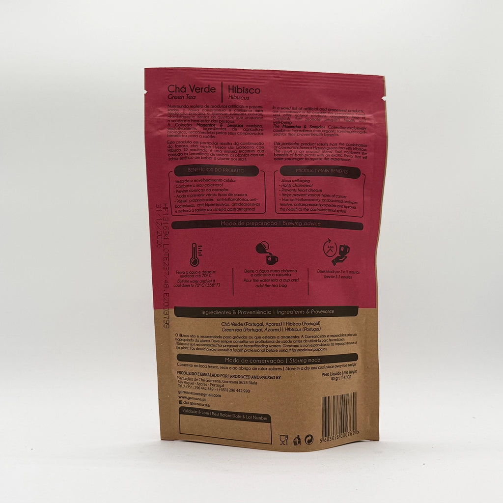Chá Verde com Hibisco - Gorreana em Saquetas - Açores