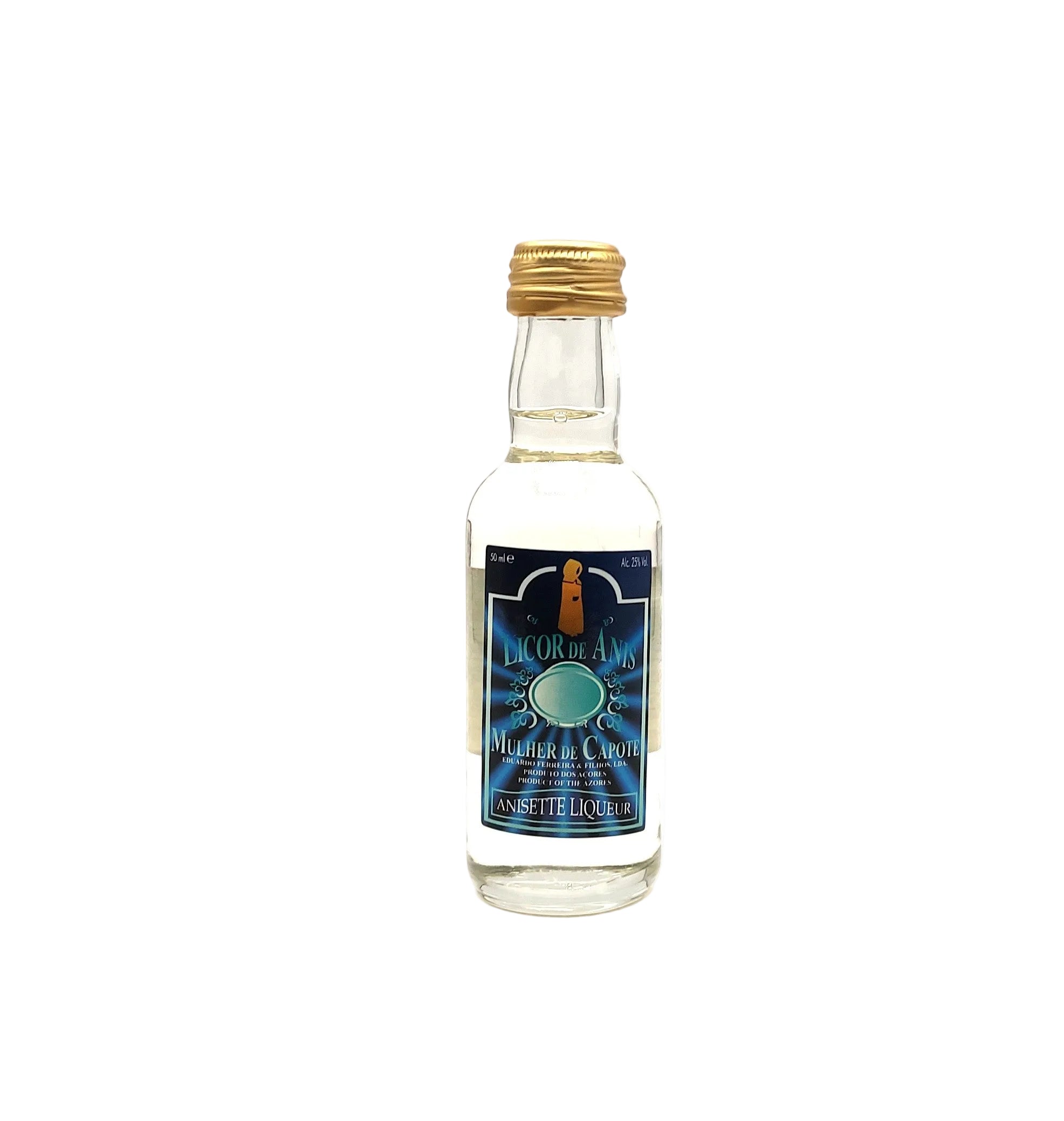 Licor de anis Mulher de Capote miniatura 50ml produzido nos Açores