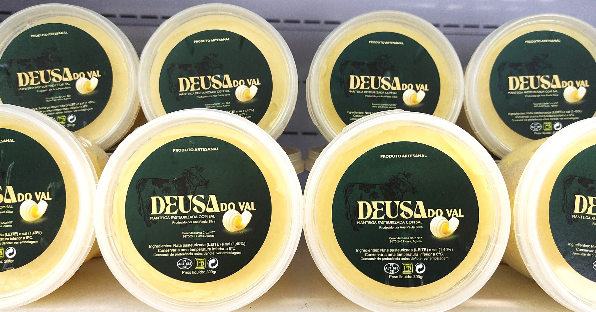 Manteiga artesanal da Ilha das Flores 200g Deusa do Val produzida nos Açores