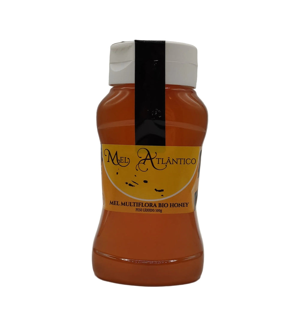 Mel Atlântico multiflora biológico 500g anti-gota produzido na Ribeira Grande