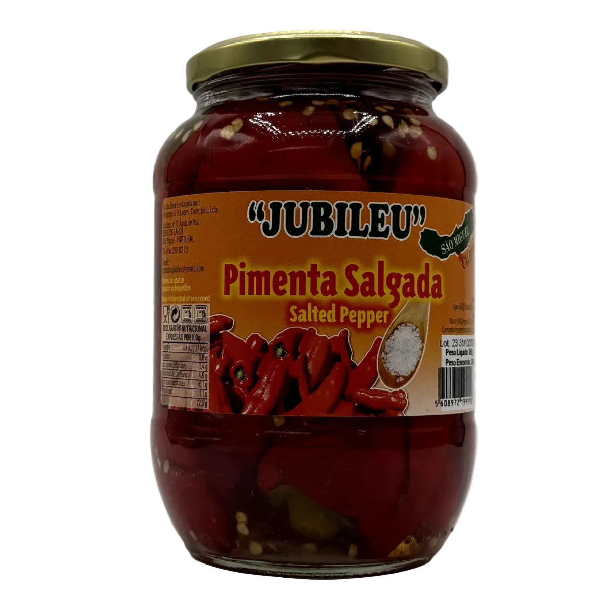 Pimenta salgada Jubileu 850g produzida nos Açores