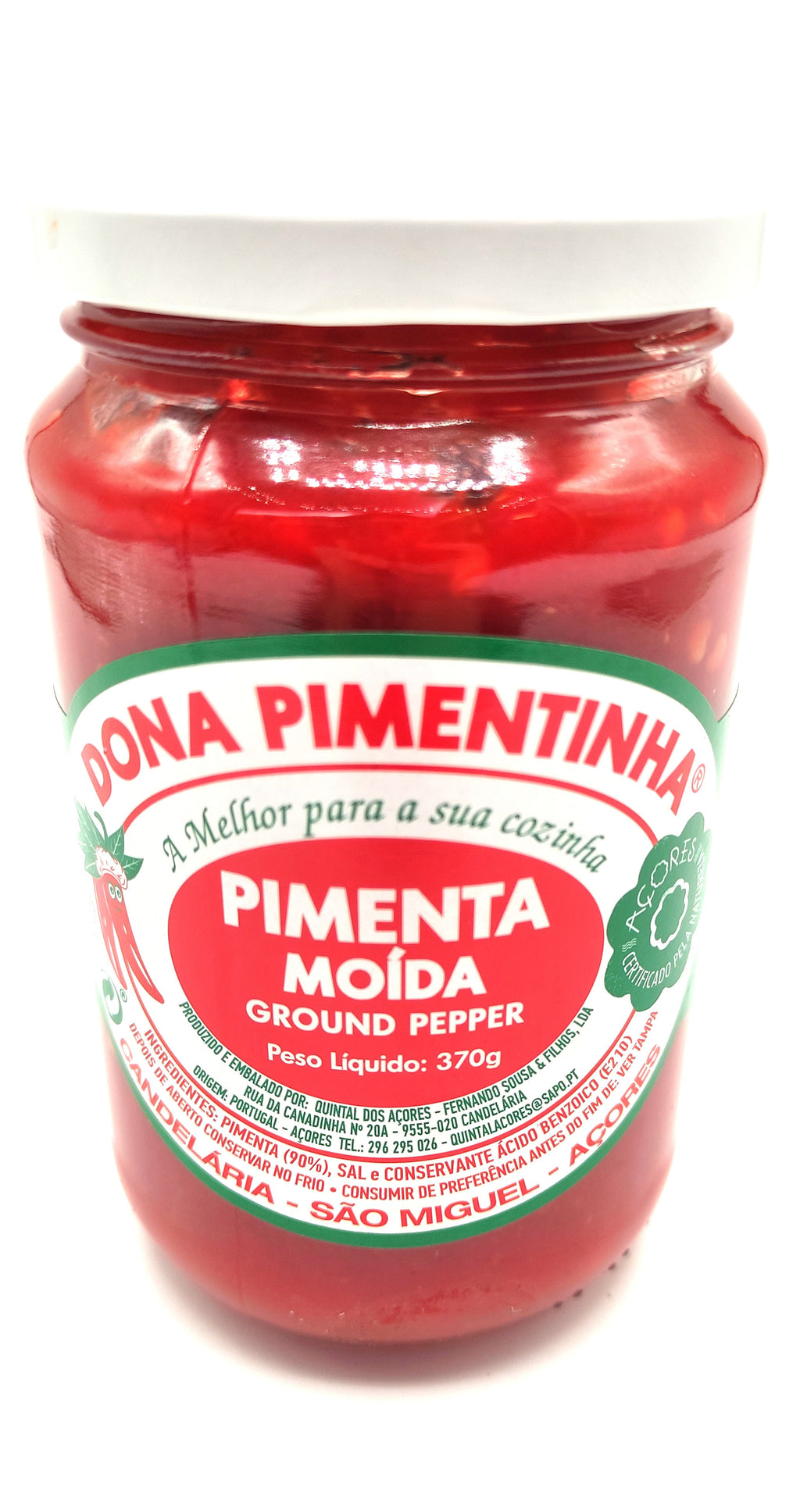 Pimenta da Terra Dona Pimentinha 370g molho tradicional de São Miguel Açores
