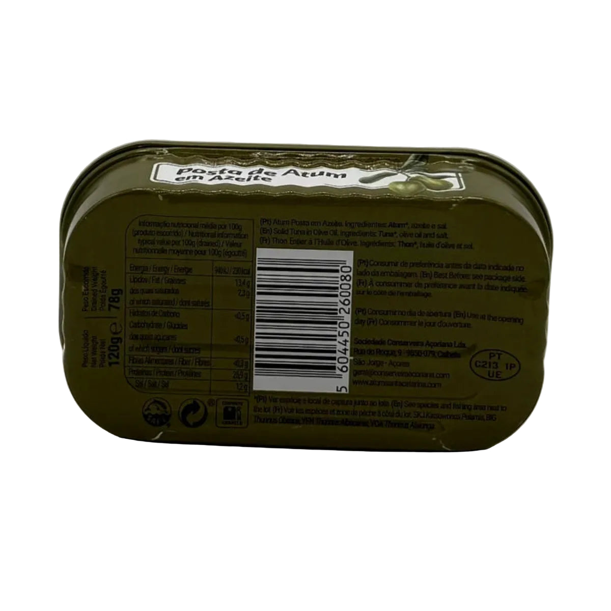 Posta Atum em Azeite Santa Catarina 120g - Açores