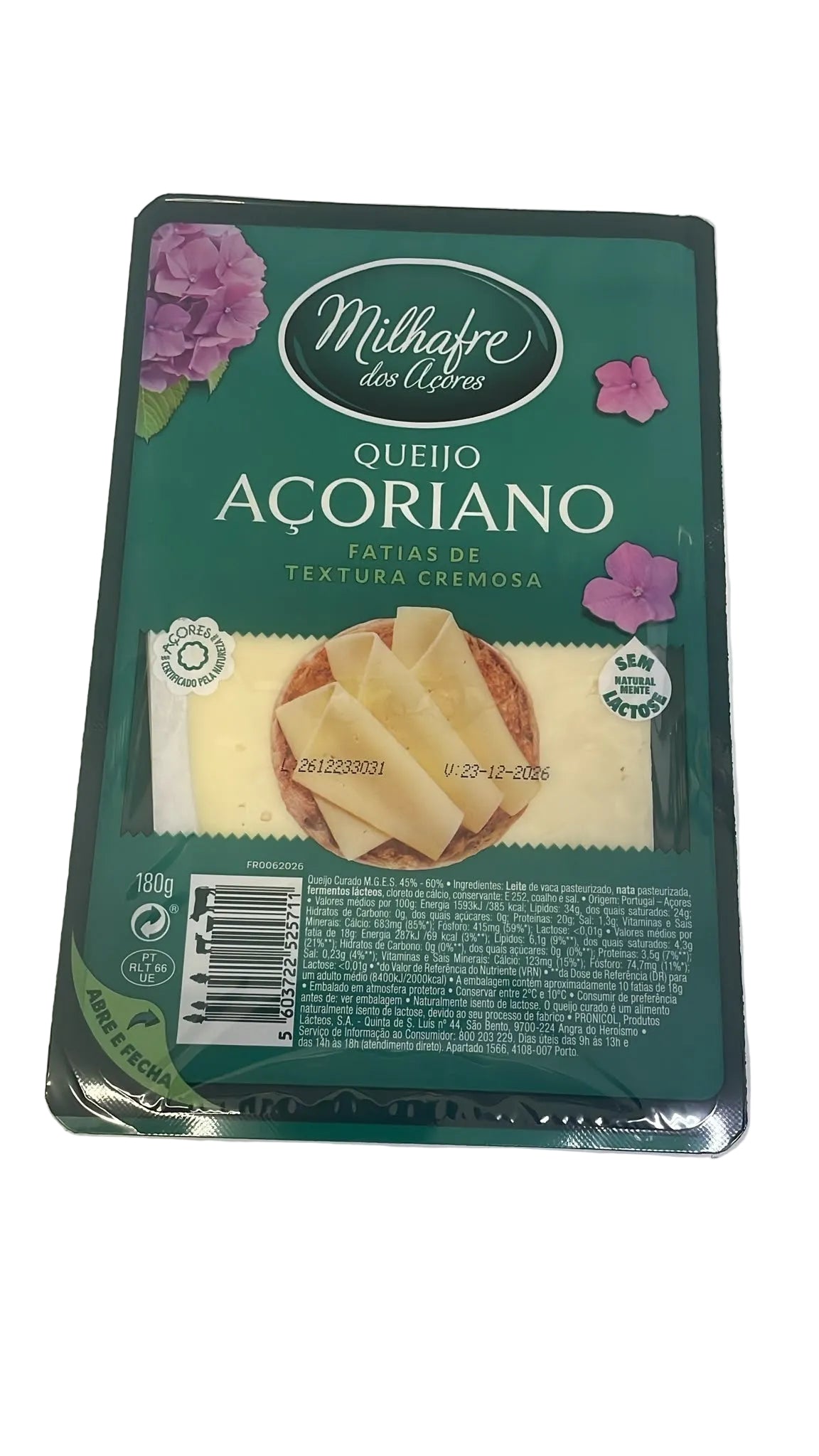 Queijo Milhafre fatiado queijo tradicional dos Açores