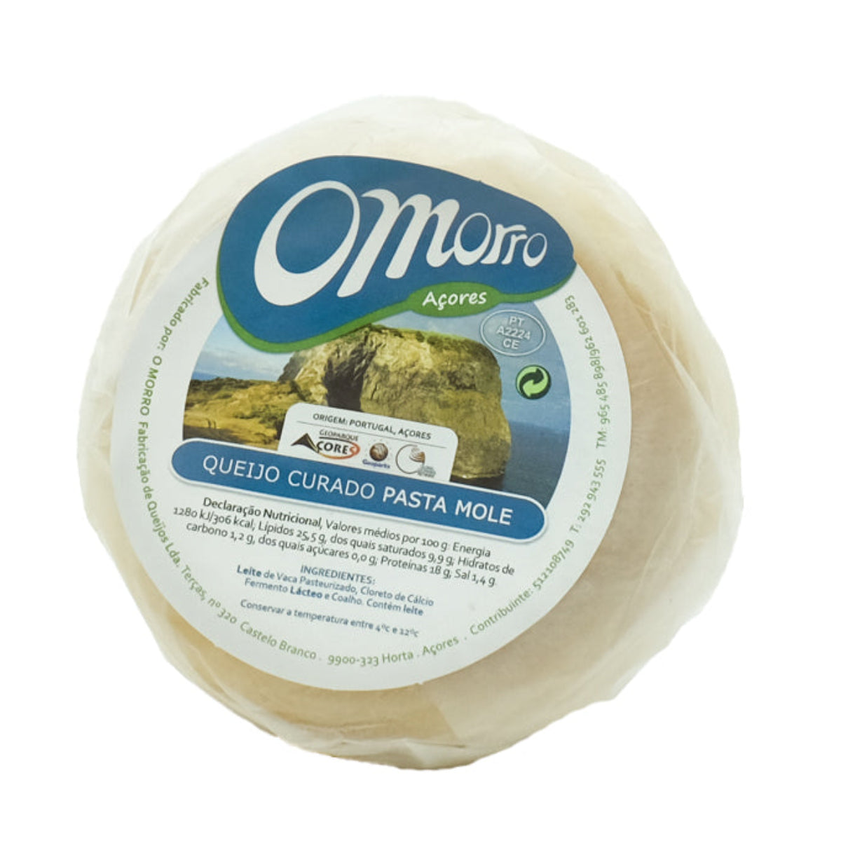 Queijo Morro da Ilha do Faial curado pasta mole 450g queijo tradicional dos Açores
