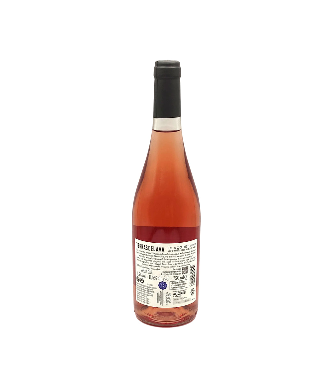 Vinho rosé Terras de Lava 750ml produzido nos Açores 