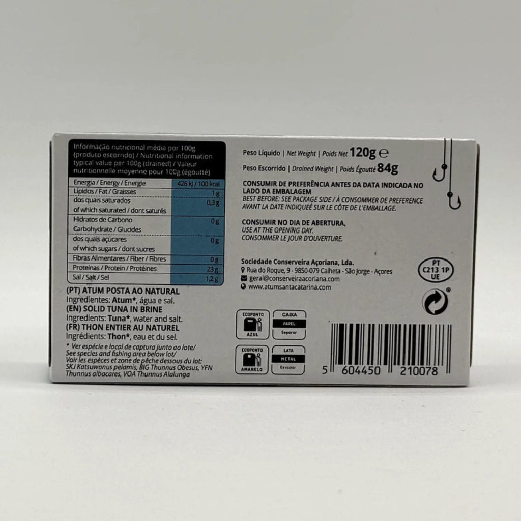 Posta Atum ao Natural 120g Conserva Santa Catarina - Açores