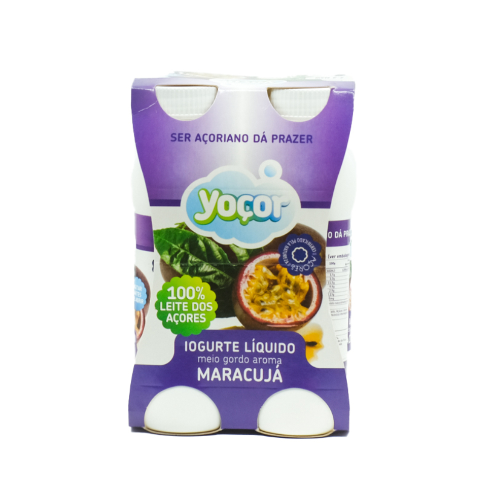 Iogurte Líquido Meio Gordo Com Aroma Maracujá Pack4 - Yoçor