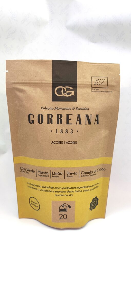 Chá Verde com Menta, Limão, Stevia e Canela de Ceilão - 20 saquetas